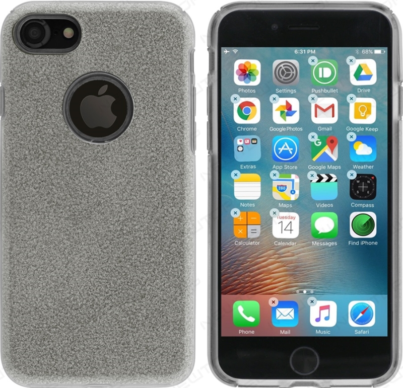 TECNOSHOP Custodia cover per iPhone 7 Vaveliero Glitter silver